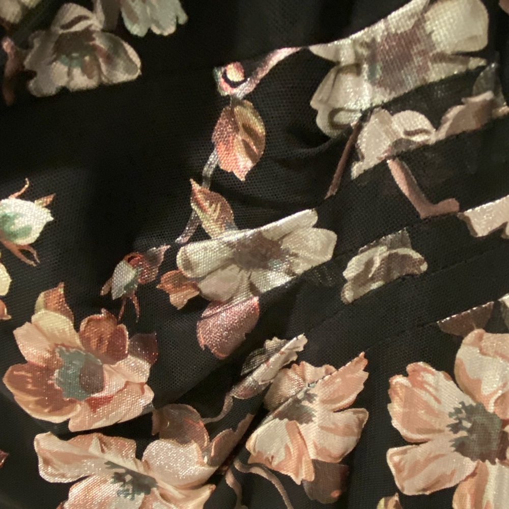 Connected Apparel Black and Pink Floral Midi Dress - Picture 4 of 7